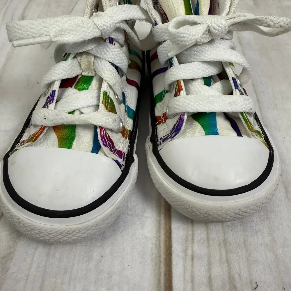 Converse Chuck Taylor All Star Rainbow Stripe High Top Infant Sneakers Size 5
